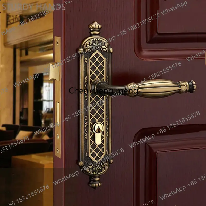 Furniture Grade Hardware - قفل باب نحاسي عالي الجودة صامت،