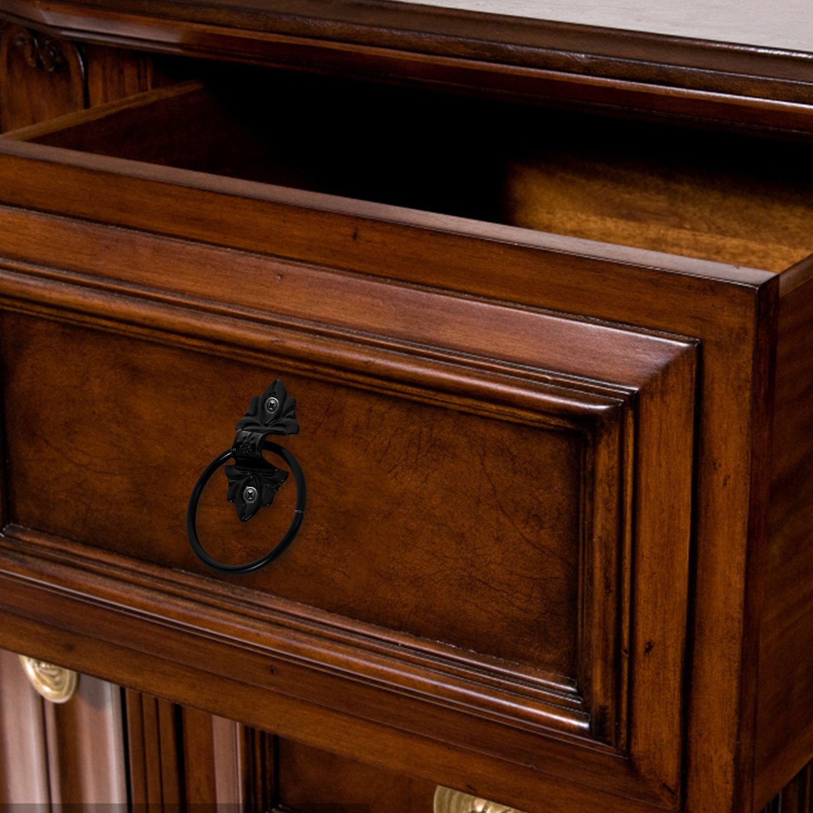 Vintage Furniture Hardware Replacement - قطعتان من مقابض الأدراج الدائرية الكلاسيكية
