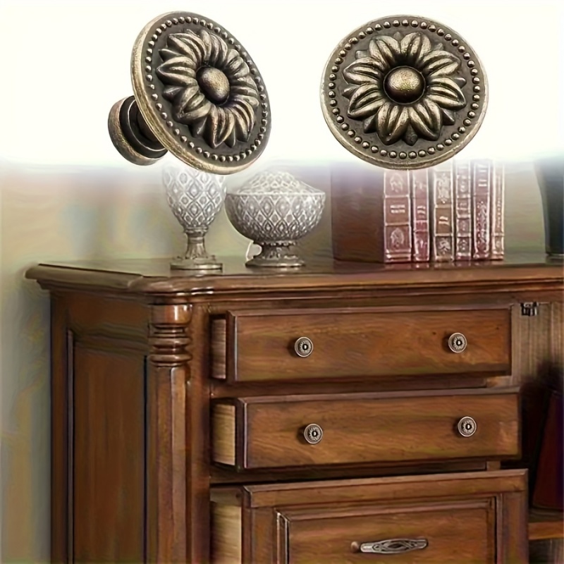 قطعتان من مقابض الأدراج بتصميم - مراجعة Vintage Furniture Hardware Replacement وسعره